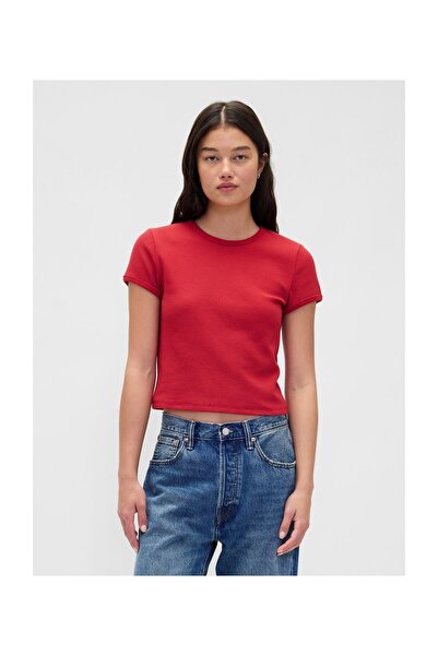 GAP Γυναικείο T-Shirt, Μέγεθος S, Μοντέρνο, Κόκκινο, 65% Βαμβάκι