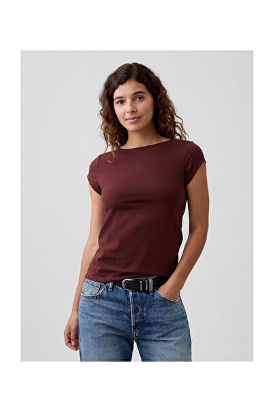 GAP T-Shirt ΓΥΝΑΙΚΕΙΟ ΜΕΓΕΘΟΣ XL ΜΑΥΡΗ ΣΟΚΟΛΑΤΑ-7069 χρώμα 96% ΒΑΜΒΑΚΙ 4% ΕΛΑ...