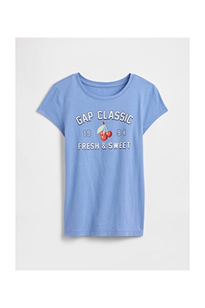 GAP Μπλουζάκι ΚΟΡΙΤΣΙΩΝ SSize, χρώμα ΦΩΤΕΙΝΟ ΥΑΚΙΝΘΙ, 100% Βαμβάκι