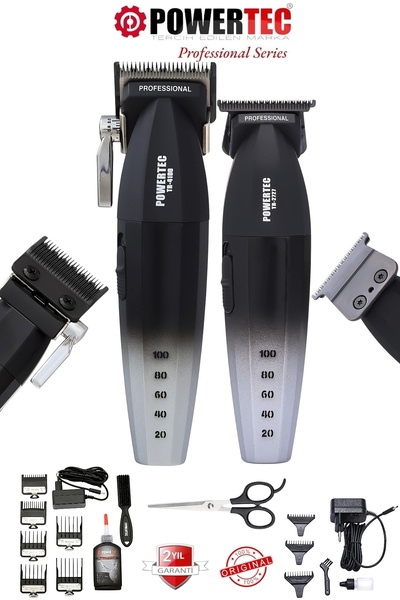 POWERTEC TR-4100 & TR-2727 Profesyonel Tıraş Makinesi 2'li Set | Erkek Bakım ...