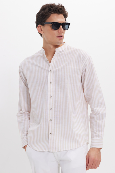 Tudors Ανδρικό πουκάμισο Relax Fit Comfortable Cut 100% Βαμβάκι Ριγέ Μακρυμάν...