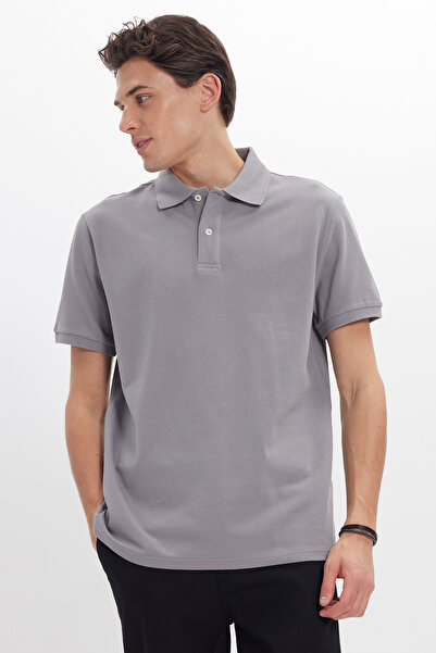 Tudors Ανδρικό μπλουζάκι με κλασική εφαρμογή 100% βαμβακερό μονόχρωμο γκρι πό...