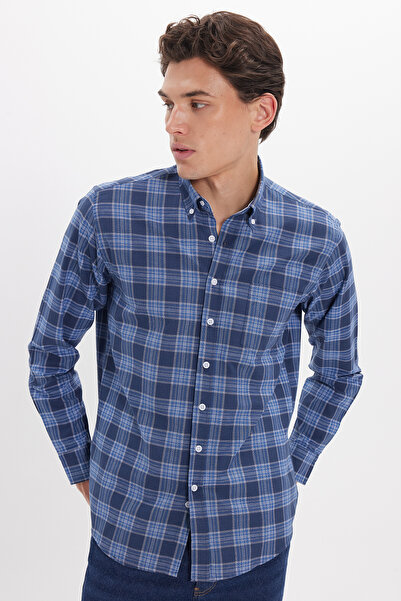 Tudors Ανδρικό βαμβακερό πουκάμισο με κανονική εφαρμογή με κλασικό γιακά με κ...