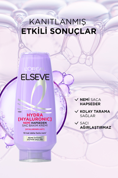 ELSEVE Hydra [Hyaluronic] Nem Dolduran Saç Bakım Kremi 250 ml