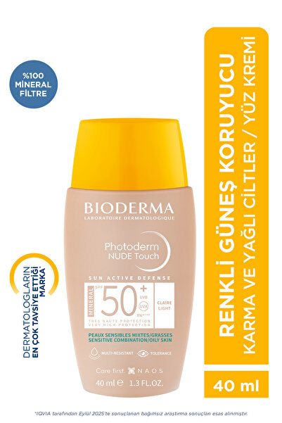Bioderma Photoderm Nude Touch SPF50+ Salisilik Asit İçeren Kapatıcı Etkili Gü...