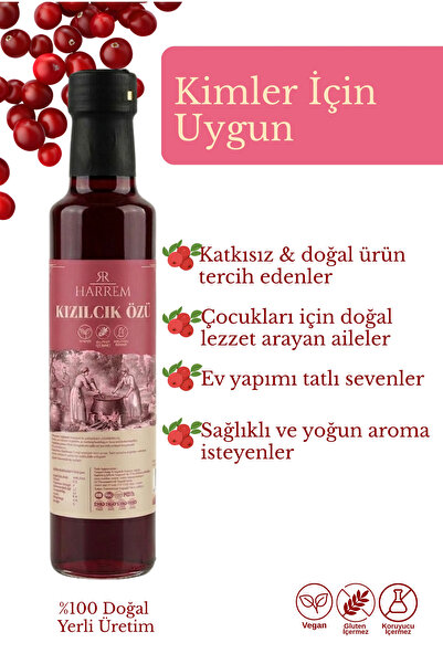 Harrem Kızılcık Özü Meyve Özü 350 gr