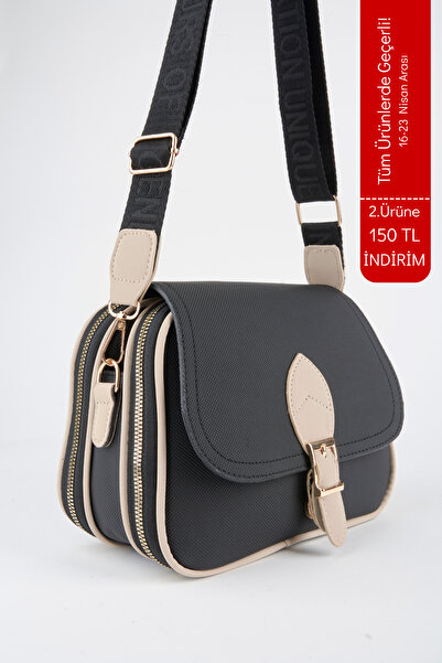 Vivaq Γυναικεία τσάντα τσέπης Clover Black Mink με 4 τσέπες με φερμουάρ και κ...