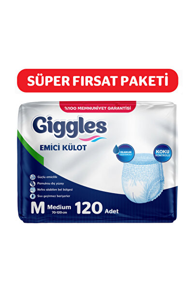 giggles Yetişkin Emici Külot Bez Orta Boy(Medium) Bel Ölçüsü 70-120cm Islaklı...