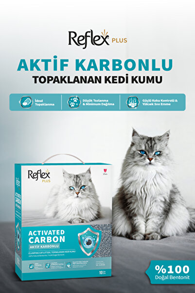 Reflex Plus Aktif Karbonlu Topaklanan Kedi Kumu 10L x 2 Adet