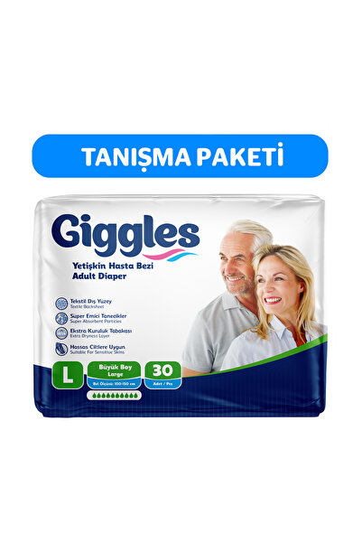 giggles Yetişkin Bel Bantlı Hasta Bezi Large 30'lu 1 Paket 30 Adet