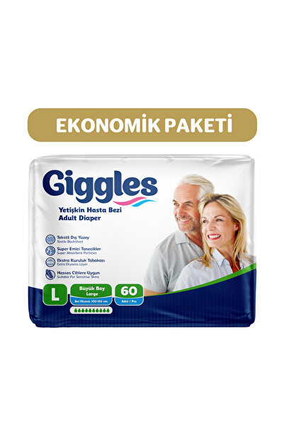 giggles Yetişkin Bel Bantlı Hasta Bezi Large 60 Adet