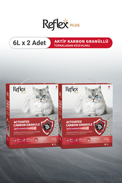 Reflex Plus Aktif Karbon Granüllü Topaklanan Kedi Kumu 6L x 2 Adet