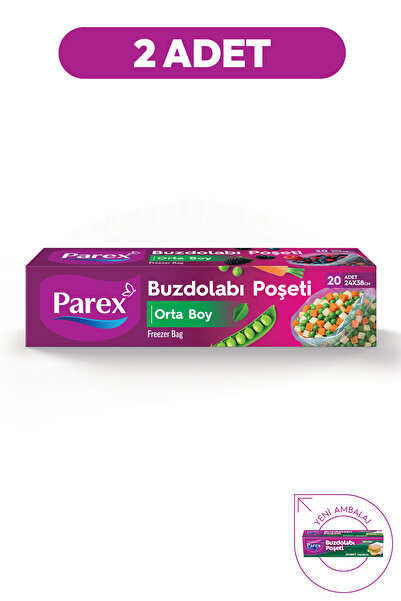 Parex 20 Pack Refrigerator Bags Medium Size 24 X 38 cm Double Pack