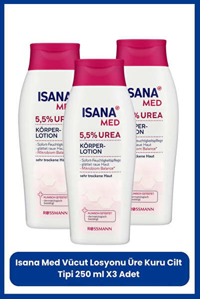 ISANA Med Vücut Losyonu Üre Kuru Cilt Tipi 250 ml X3 Adet