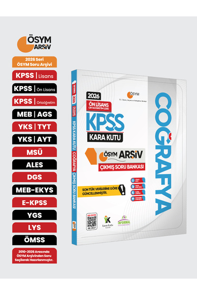 Karakutu Yayınları 2026 KPSS Önlisans/Ortaöğretim Coğrafya Kara Kutu ÖSYM Çık...
