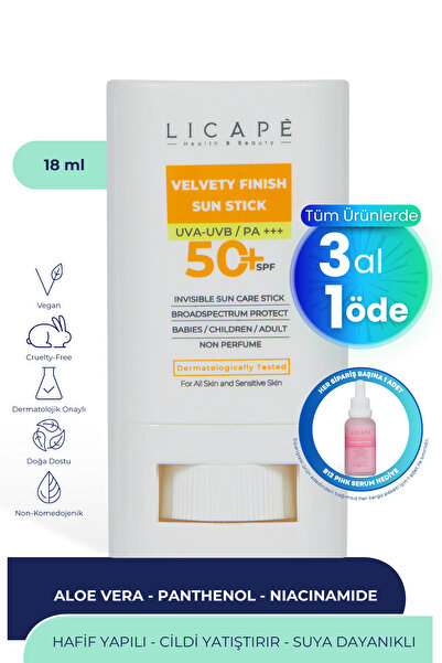 Licape Yüksek Koruma Suya Dayanıklı Tüm Yaş Grubuna Uygun Stick 50 Faktör Gün...