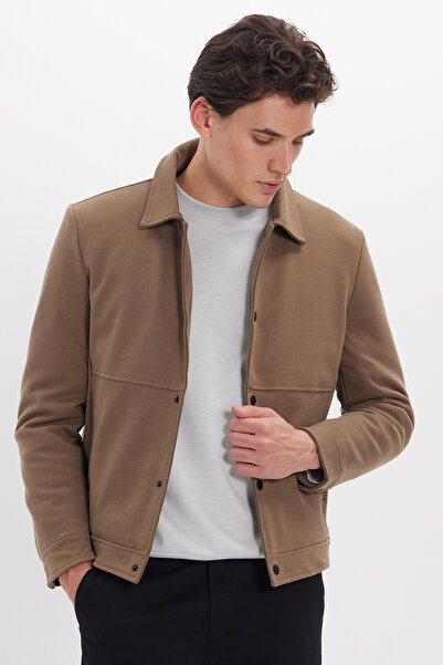 Tudors Ανδρικό παλτό εφαρμοστό Slim Fit Double Με τσέπες Κλείσιμο με τρουκ τε...