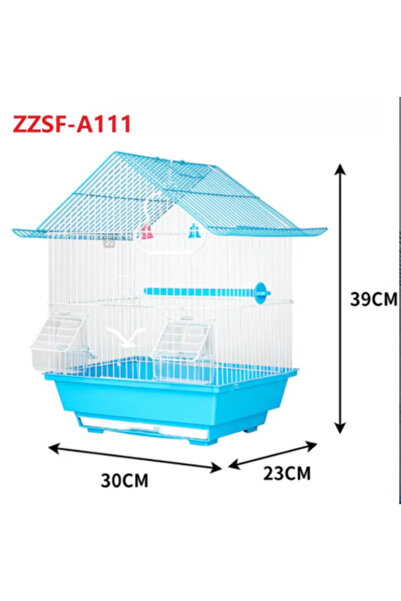 GÖKMER PET Kuş Kafesi Metal GOKMER A111 39x23x38 cm – Çift Kapılı, Çift Yemlikli