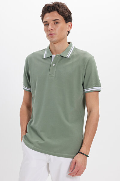 Tudors Ανδρικό μπλουζάκι εφαρμοστό Slim Fit 100% Βαμβάκι Plain με Πικέ λαιμόκ...