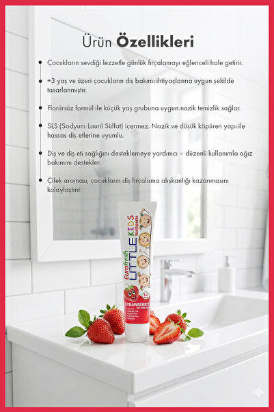 Farmasi Eurofresh Little Kids Çocuk Diş Macunu Çilekli 50 gr