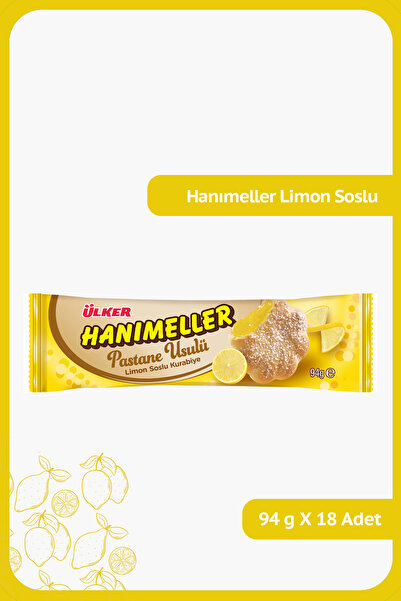 Ülker HANIMELLER Limon Soslu Rulo Kurabiye - 94 gram - 18 Adet