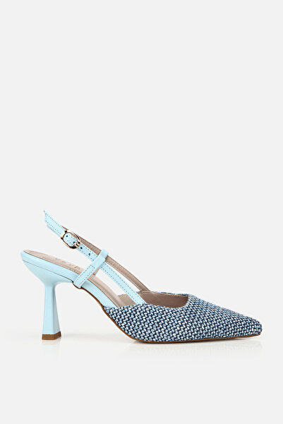 Yaya by Hotiç Γυναικεία γαλάζια ψάθινα πλεκτά παπούτσια με λεπτό λουράκι και ...