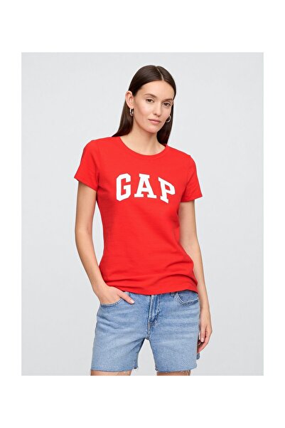 GAP Koszulka damska rozmiar M, wzór PLAKAT, kolor CZERWONY, 100% BAWEŁNA