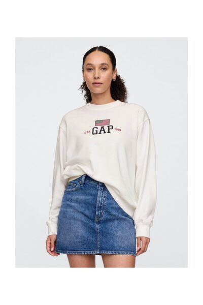 GAP Φούτερ Γυναικείο Μέγεθος XL ΝΕΟ Εκρού OPT1color77% Βαμβάκι 23% Πολυεστέρας