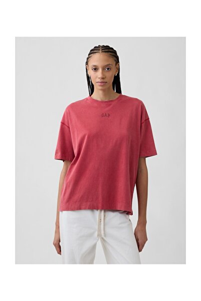 GAP Γυναικείο T-Shirt, Μέγεθος XS, Χρώμα Κόκκινο Τσάκρα, 100% Βιολογικό Βαμβάκι