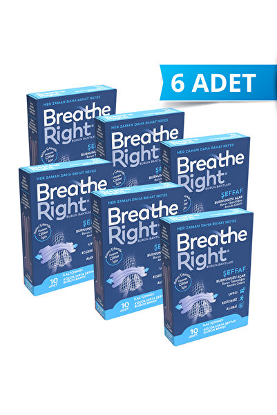 Breathe Right Burun Bandı Şeffaf, Hassas Ciltler için 10'lu (Horlama ve Burun...