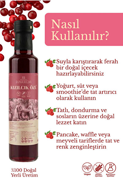 Harrem Kızılcık Özü Meyve Özü 350 gr