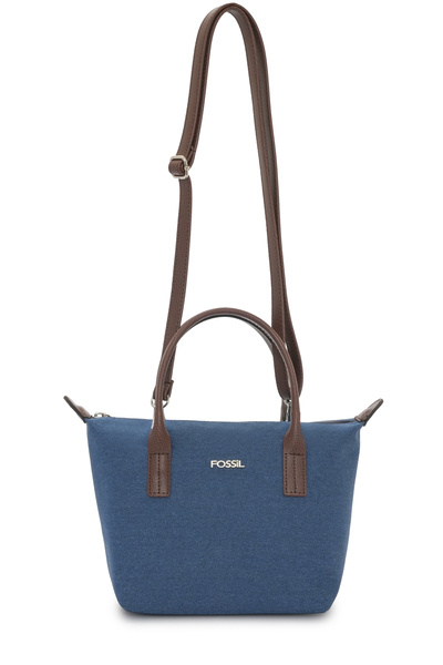 Fossil Γυναικεία τσάντα ώμου και χιαστί από καμβά Navy Blue 05FO26Y5115