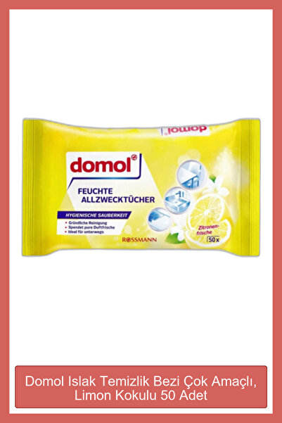 DOMOL Islak Temizlik Bezi Çok Amaçlı, Limon Kokulu 50 Adet
