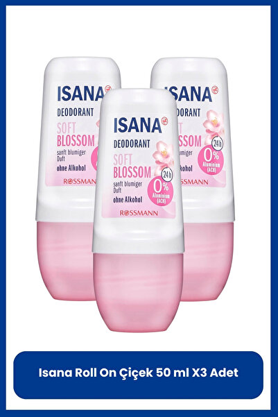 ISANA Roll On Çiçek 50 ml X3 Adet