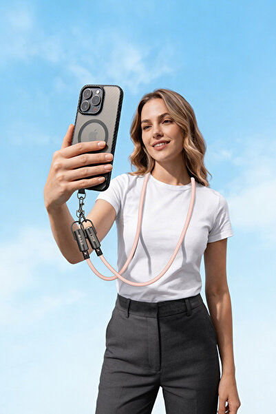 S-LINK Armor Boyun Askılı AC-01 60W 1.2m Type-C to Type-C PD Örgülü Metal Baş...