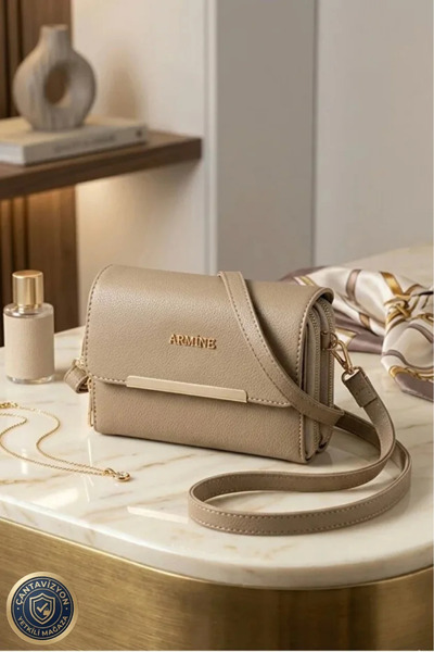 Armine Women's Mink Flat Cross Strap Hand & Shoulder Bag 381