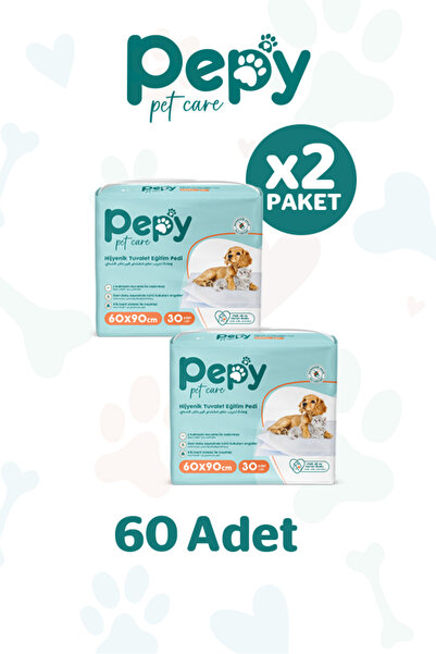 PEPY 60x90 Hijyenik Tuvalet Eğitim Pedi 30'lu 2 Paket 60 Adet