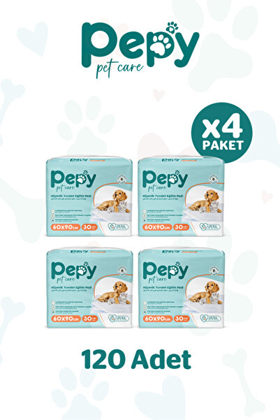 PEPY 60x90 Hijyenik Tuvalet Eğitim Pedi 30'lu 4 Paket 120 Adet