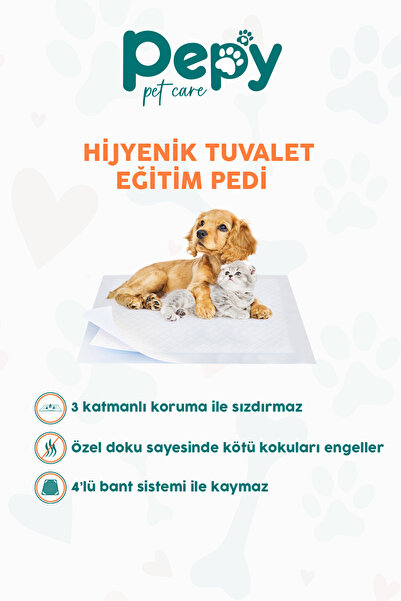 PEPY 60x90 Hijyenik Tuvalet Eğitim Pedi 30'lu 3 Paket 90 Adet