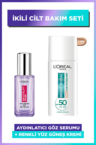L'Oreal Paris Bright Reveal Renkli Fluid Yüz Güneş Kremi & Revitalift Filler ...