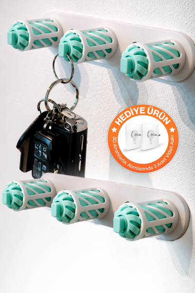 omilife Αυτοκόλλητη κρεμάστρα για μπρελόκ 3D εκτύπωσης, θήκη για κλειδιά τοίχ...