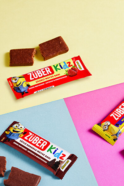 Züber Kidz Meyve Bar Tanışma Paketi 25g x 6 Adet (Çilekli, Muzlu, Sütlü Kakaolu)