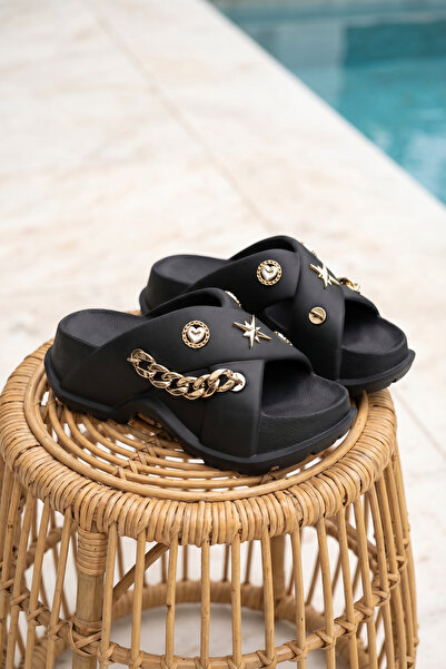 DARK SEER DS Monapi.İnci Black Chain O Ορθοπεδικό EVA Γυναικεία Πέτρινα Σανδά...