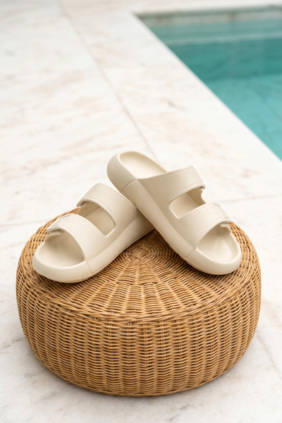 DARK SEER DS Monapi.Mercan Bej Ορθοπεδικό EVA Unisex Velcro Παντόφλες Σανδάλια