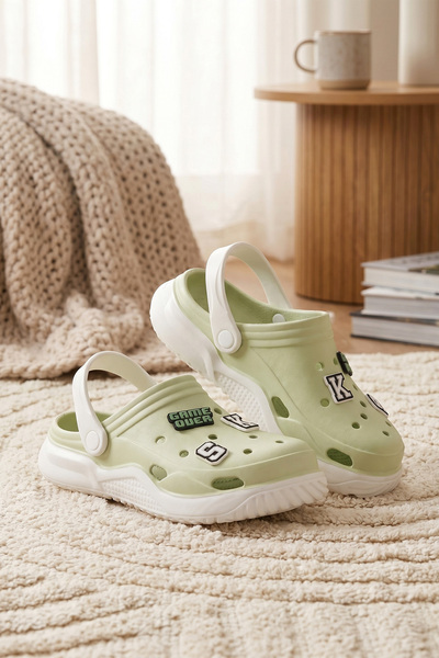 DARK SEER Γυναικεία Σανδάλια Παντόφλες DS Monapi.Ste Green White Orthopedic EVA