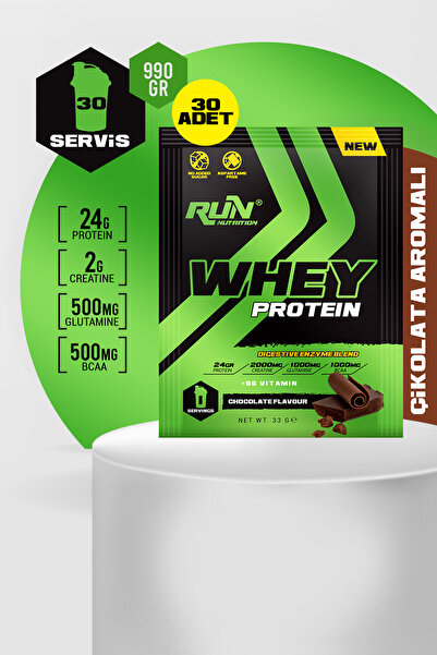 Run Nutrition بروتين مصل اللبن بنكهة الشوكولاتة - 30 كيس - 990 جرام
