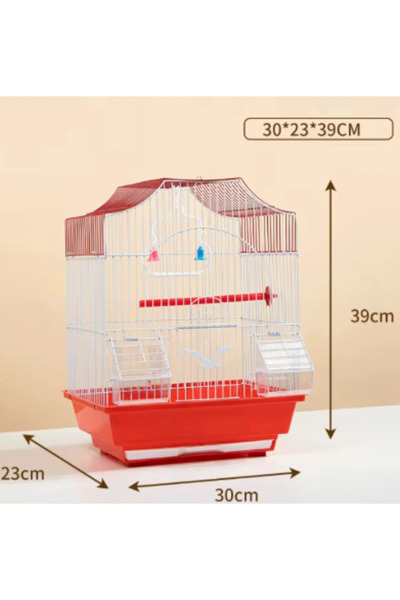 GÖKMER PET Kuş Kafesi Metal GOKMER A112 30x23x39 cm – Çift Kapılı, Çift Yemli...