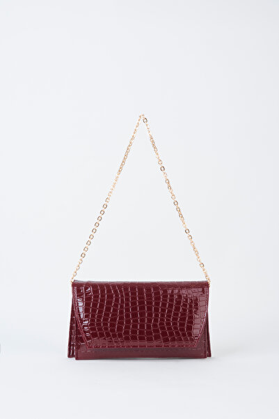 Vivaq Γυναικείος φάκελος Croco Claret Red με σχέδιο 2 θέσεων, μίνι λουράκι αλ...