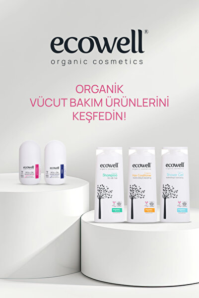 Ecowell Organik Roll-on Deodorant, Kadın, Vegan Sertifikalı, Doğal Ter Kokusu Önleyici, 75 ml