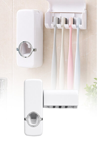 omilife Θήκη οδοντόβουρτσας και διανομέας οδοντόκρεμας, αυτοκόλλητος οργανωτή...